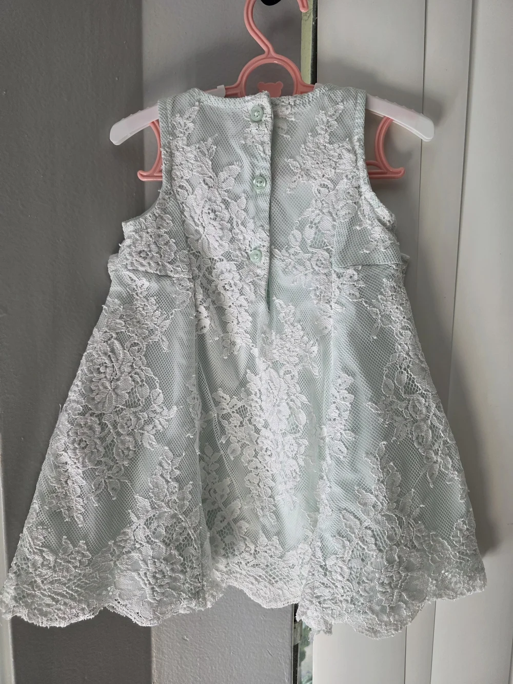 Gymboree Mint Lace Overlay Party Dress with Waist Bows